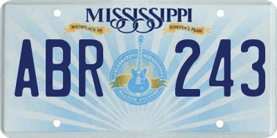 MS license plate ABR243