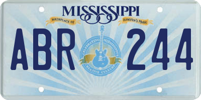 MS license plate ABR244