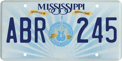 MS license plate ABR245