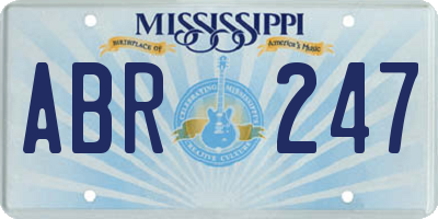 MS license plate ABR247