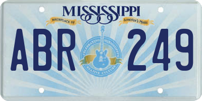 MS license plate ABR249