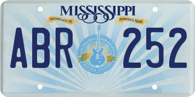 MS license plate ABR252