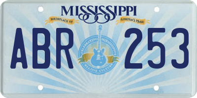 MS license plate ABR253