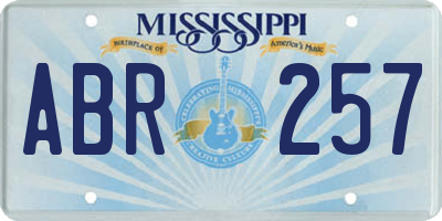 MS license plate ABR257