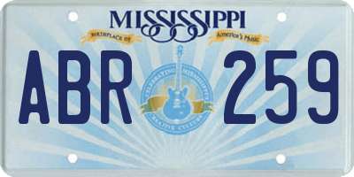 MS license plate ABR259