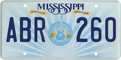 MS license plate ABR260