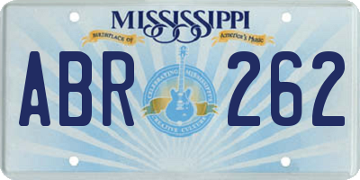 MS license plate ABR262