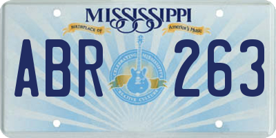 MS license plate ABR263