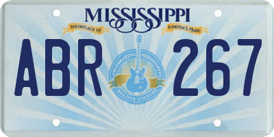 MS license plate ABR267