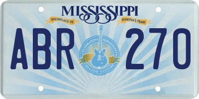 MS license plate ABR270