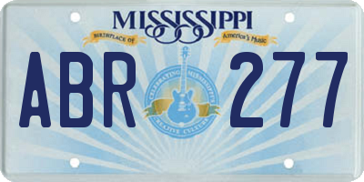 MS license plate ABR277