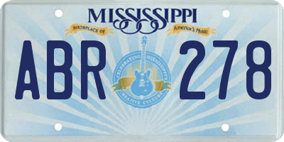 MS license plate ABR278