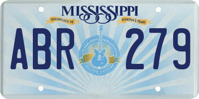 MS license plate ABR279