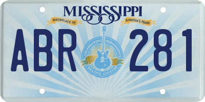 MS license plate ABR281