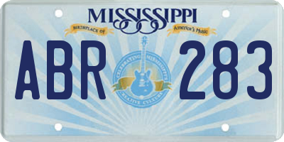 MS license plate ABR283