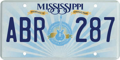 MS license plate ABR287