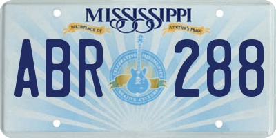 MS license plate ABR288