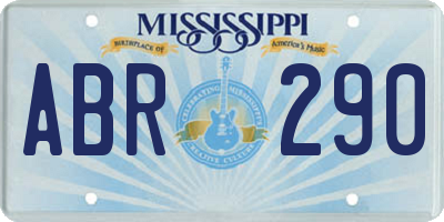 MS license plate ABR290