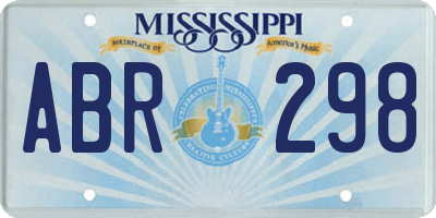 MS license plate ABR298