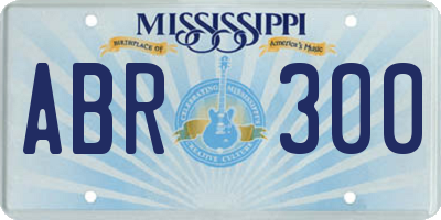 MS license plate ABR300