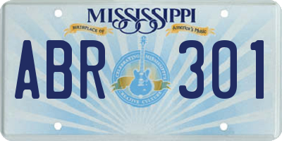 MS license plate ABR301