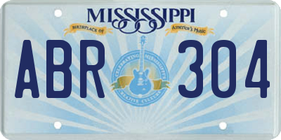 MS license plate ABR304