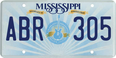 MS license plate ABR305