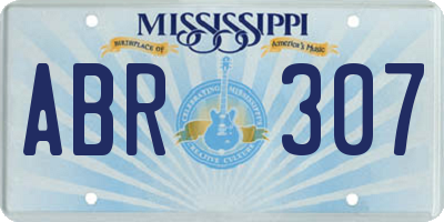 MS license plate ABR307