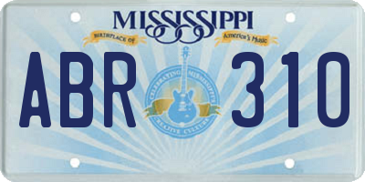 MS license plate ABR310