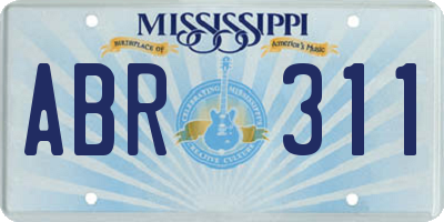 MS license plate ABR311