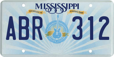 MS license plate ABR312