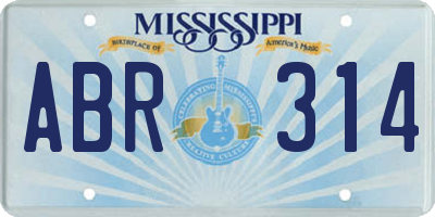 MS license plate ABR314