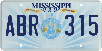 MS license plate ABR315