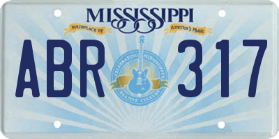 MS license plate ABR317