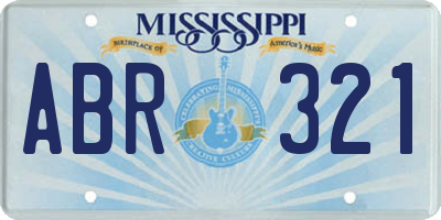 MS license plate ABR321