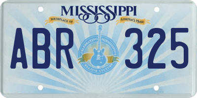 MS license plate ABR325