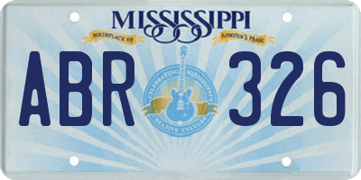 MS license plate ABR326