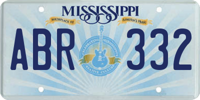 MS license plate ABR332