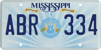 MS license plate ABR334