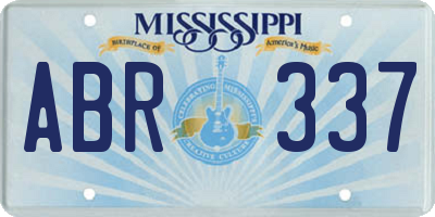 MS license plate ABR337