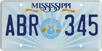 MS license plate ABR345