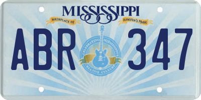 MS license plate ABR347