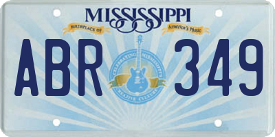 MS license plate ABR349