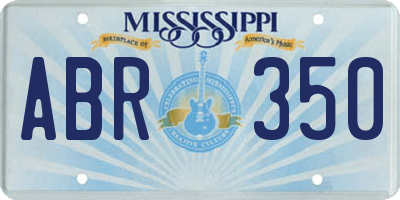 MS license plate ABR350