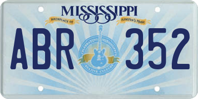 MS license plate ABR352