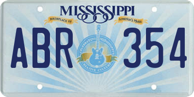 MS license plate ABR354