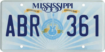 MS license plate ABR361