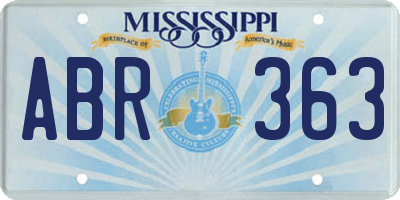 MS license plate ABR363