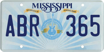 MS license plate ABR365