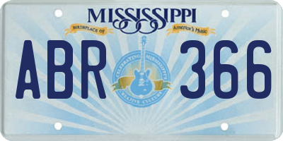 MS license plate ABR366